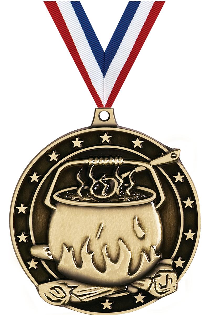2" 3D CHILI POT MEDAL GOLD