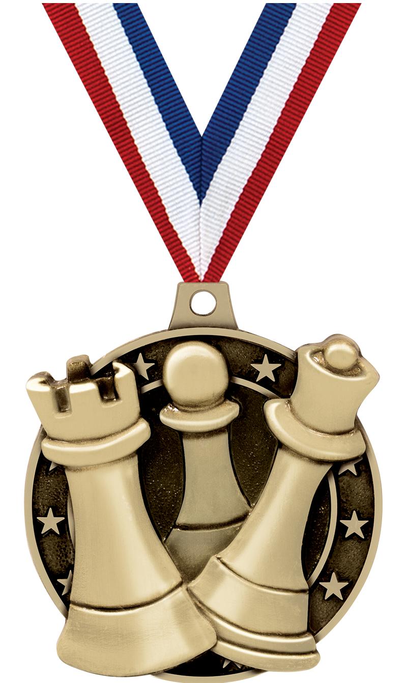 2" 3D CHESS MEDAL GOLD