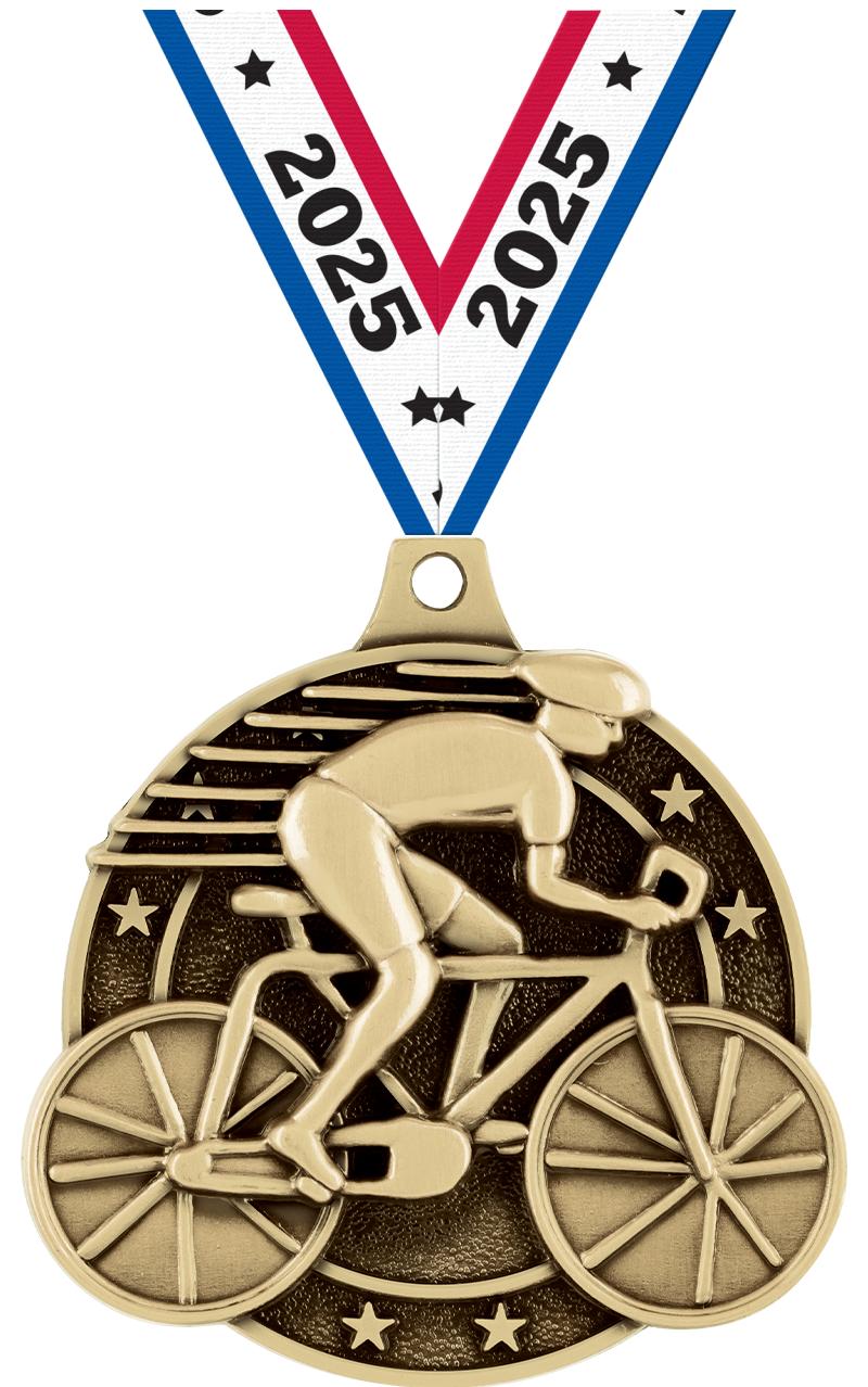 2" 3D CYCLING MEDAL GOLD