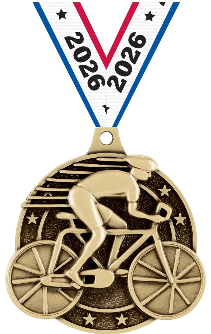 2" 3D CYCLING MEDAL GOLD