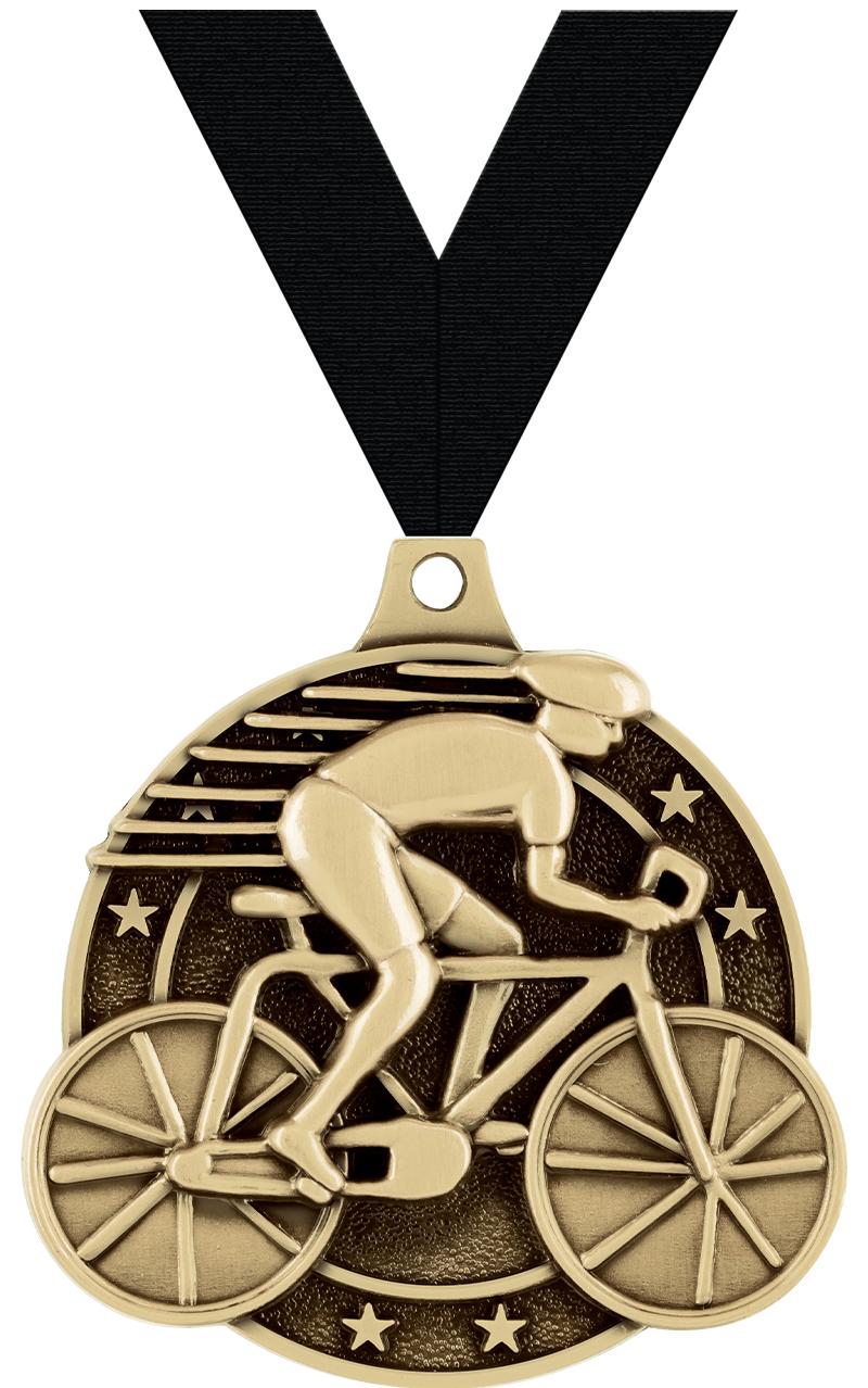 2" 3D CYCLING MEDAL GOLD