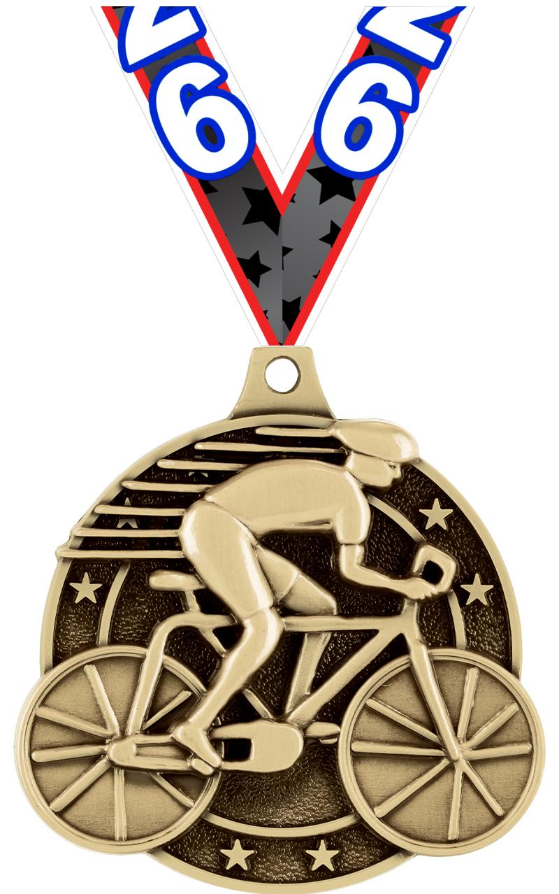 2" 3D CYCLING MEDAL GOLD
