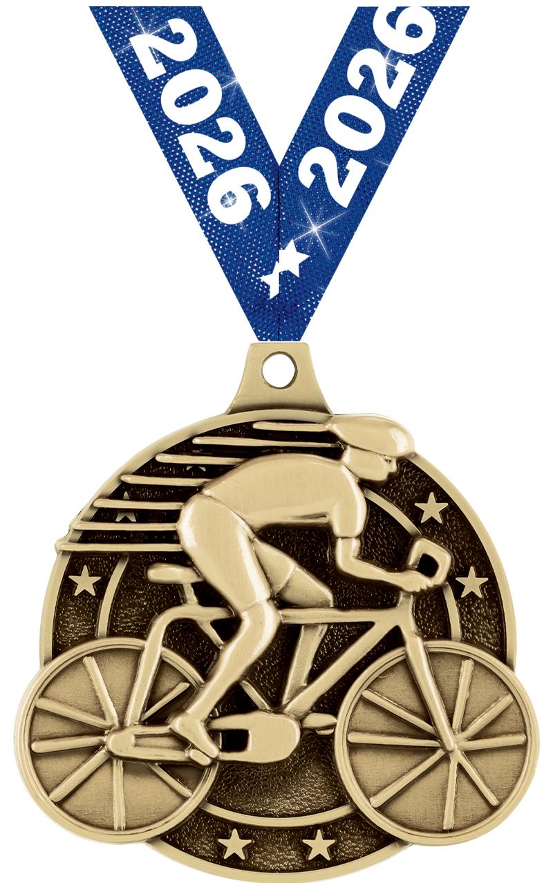 2" 3D CYCLING MEDAL GOLD