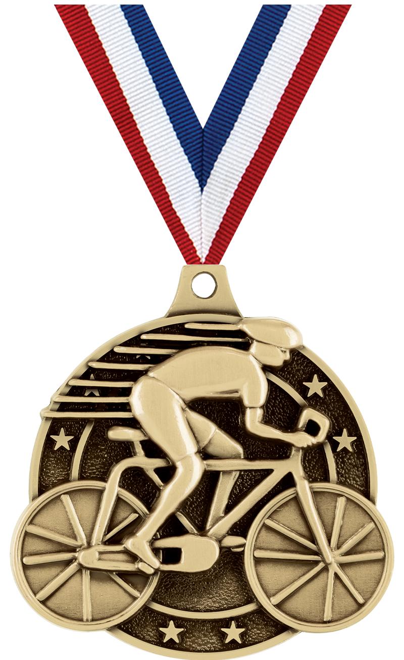 2" 3D CYCLING MEDAL GOLD