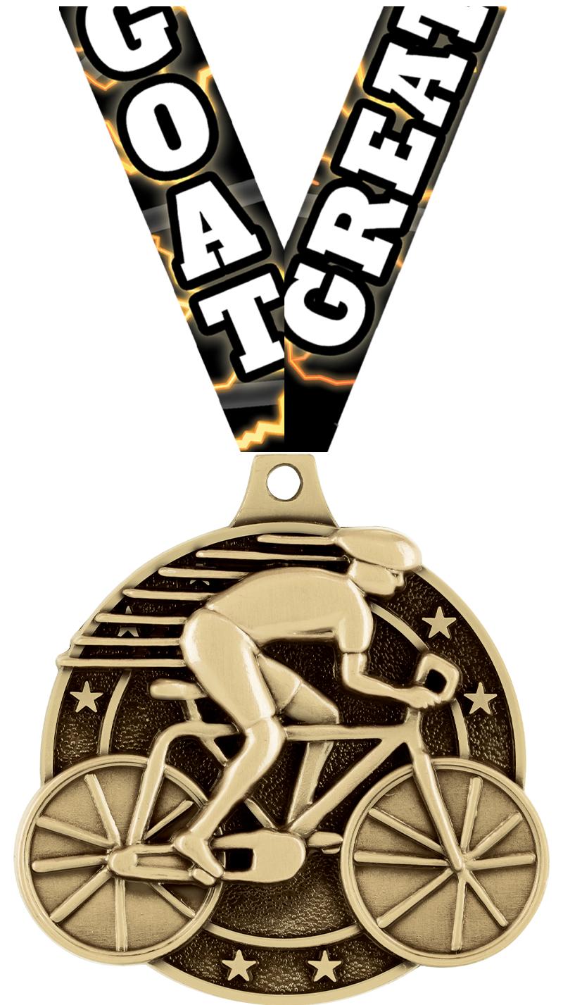 2" 3D CYCLING MEDAL GOLD