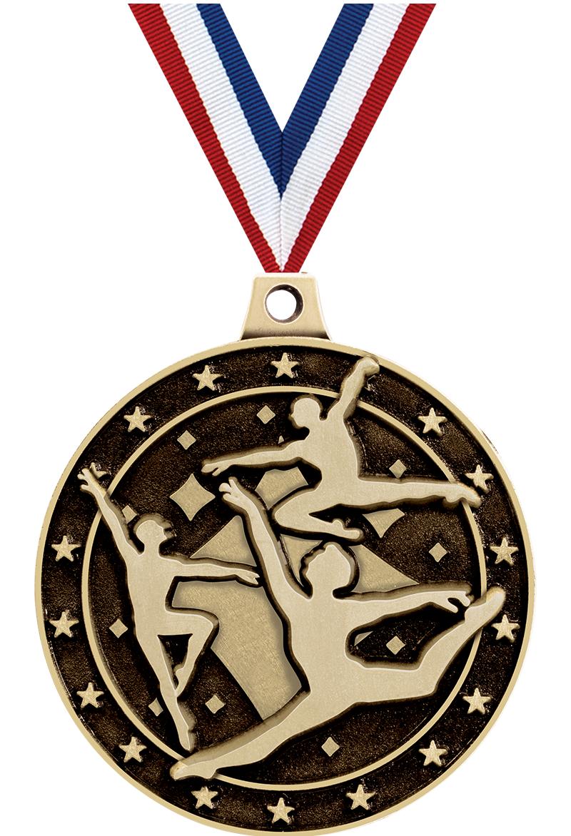 2" 3D MALE DANCE MEDAL GOLD