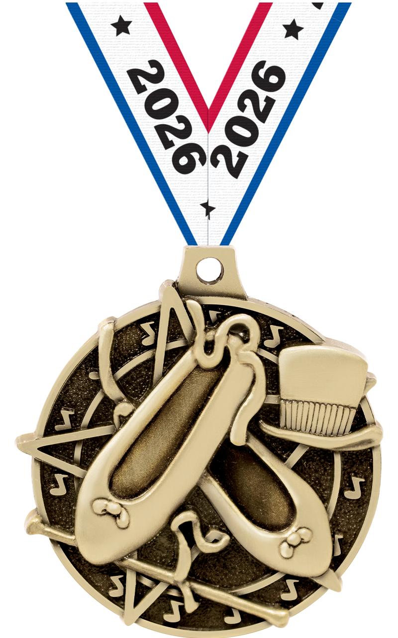 2" 3D DANCE MEDAL GOLD