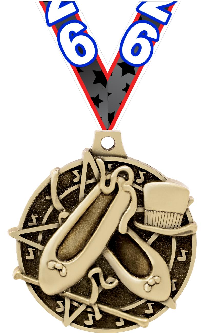 2" 3D DANCE MEDAL GOLD