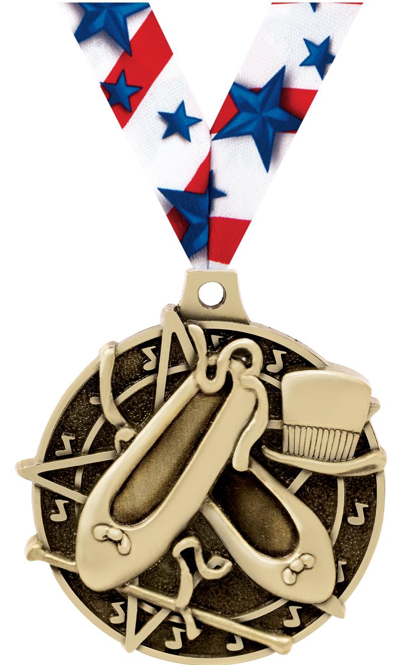 2" 3D DANCE MEDAL GOLD