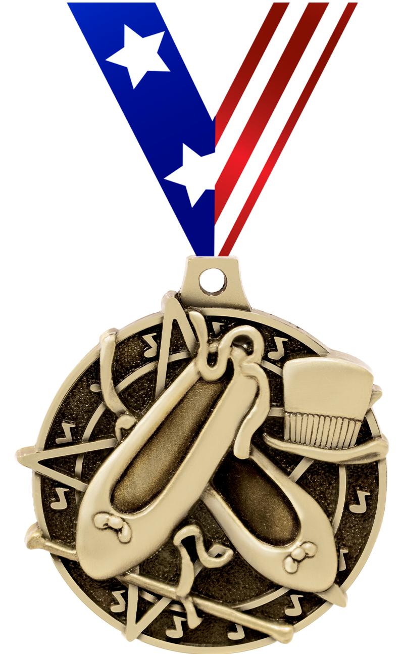 2" 3D DANCE MEDAL GOLD