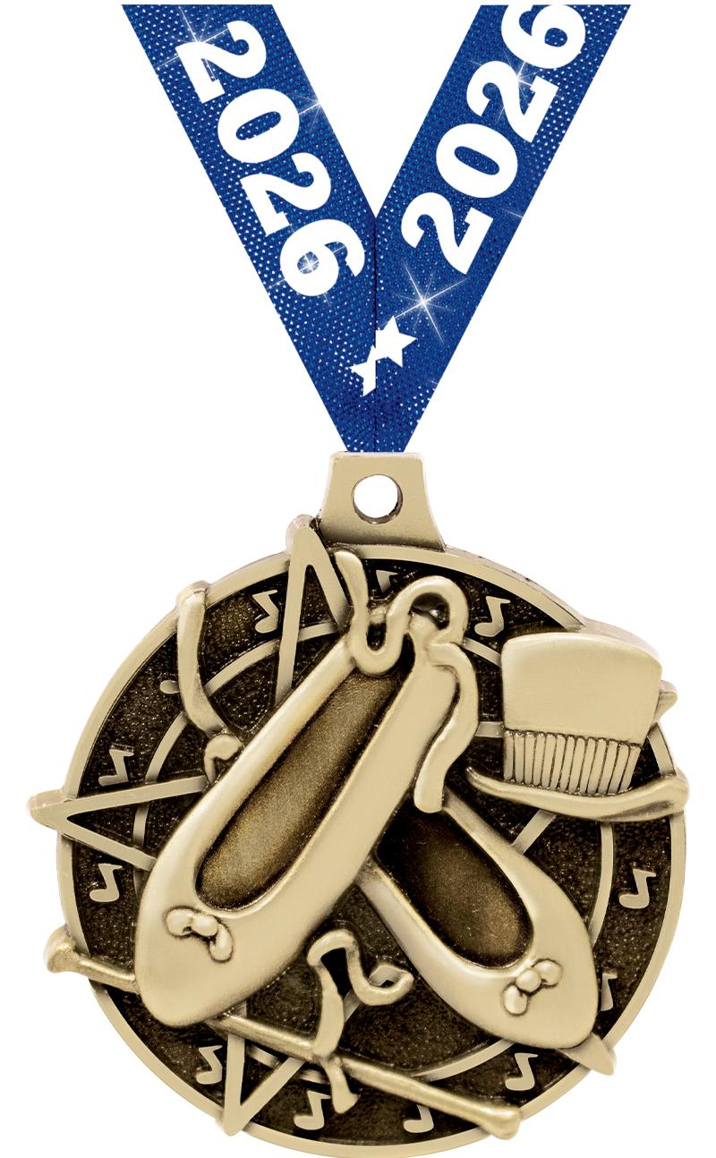 2" 3D DANCE MEDAL GOLD