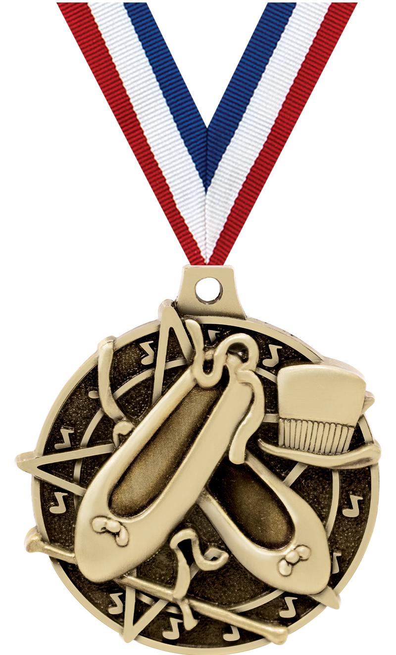 2" 3D DANCE MEDAL GOLD
