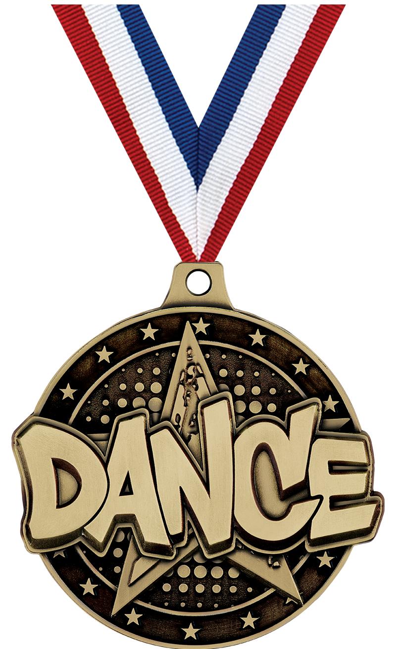2" 3D DANCE STAR MEDAL GOLD