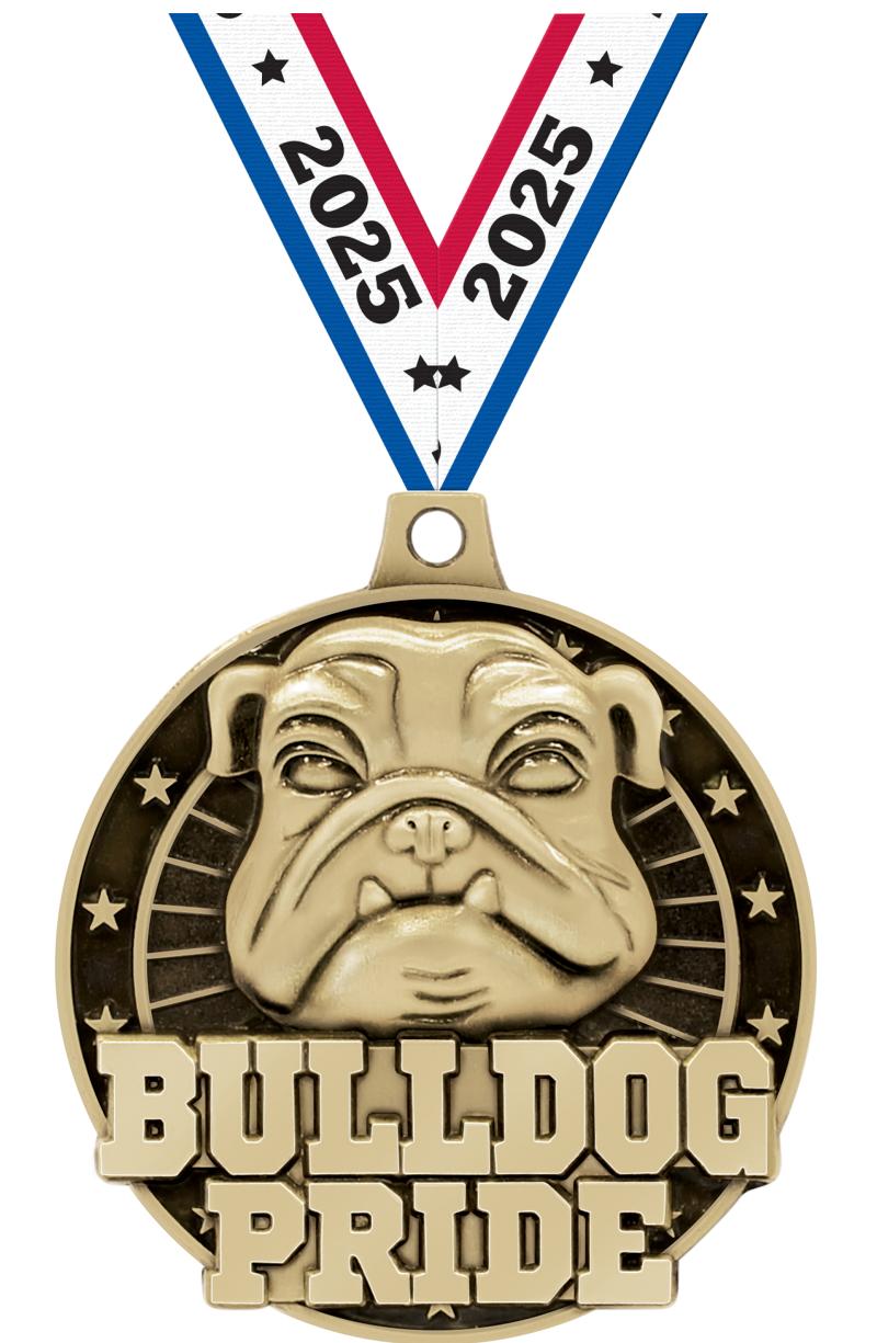 2" 3D BULLDOG PRIDE GOLD