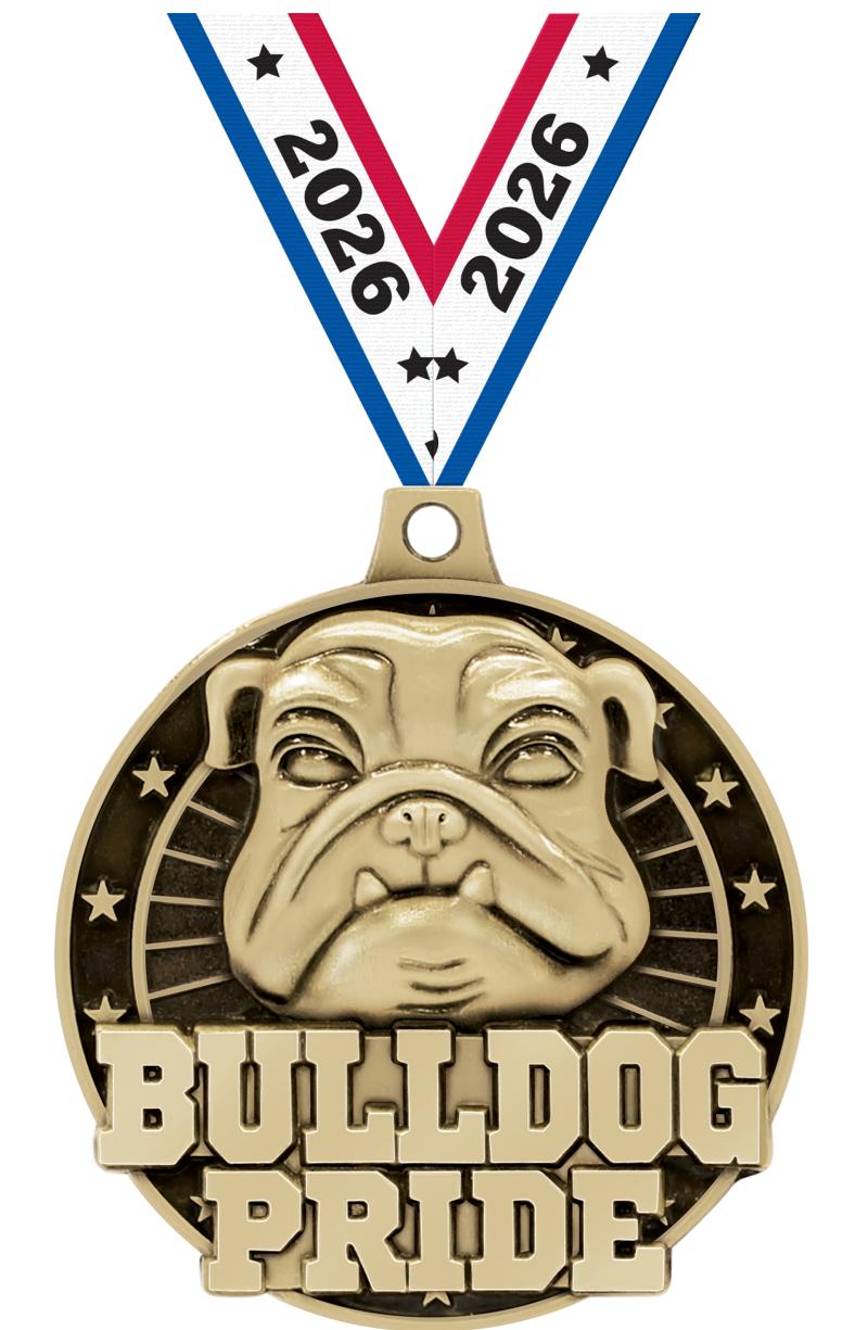 2" 3D BULLDOG PRIDE GOLD