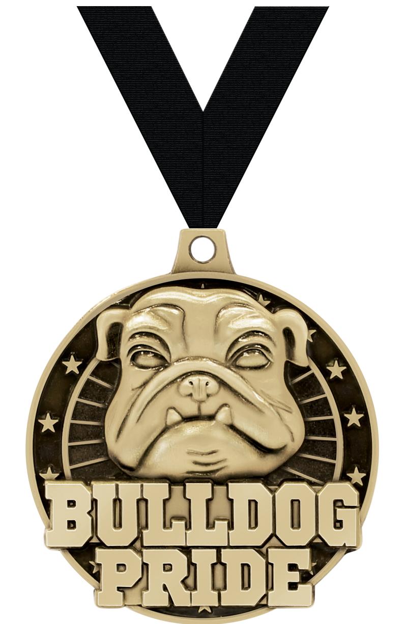 2" 3D BULLDOG PRIDE GOLD