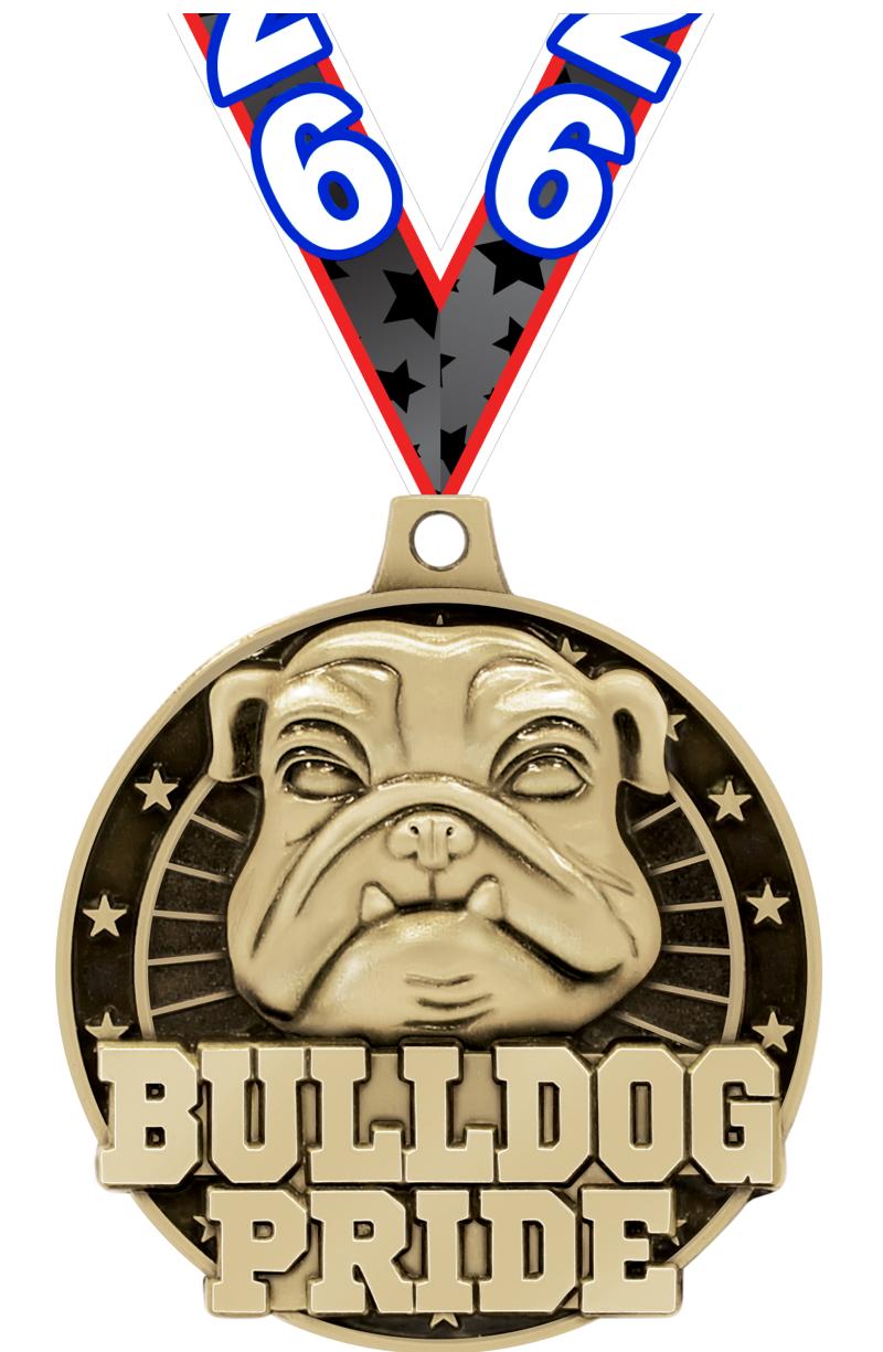 2" 3D BULLDOG PRIDE GOLD
