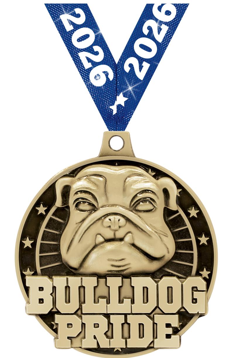 2" 3D BULLDOG PRIDE GOLD