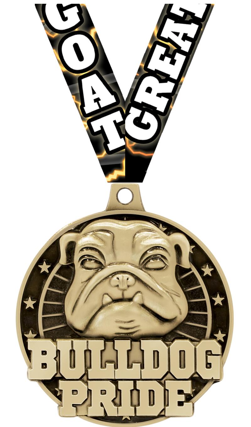2" 3D BULLDOG PRIDE GOLD