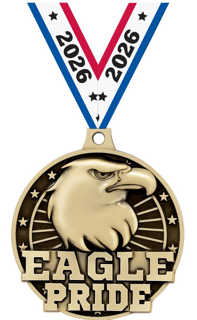 2" 3D EAGLE PRIDE GOLD MEDAL