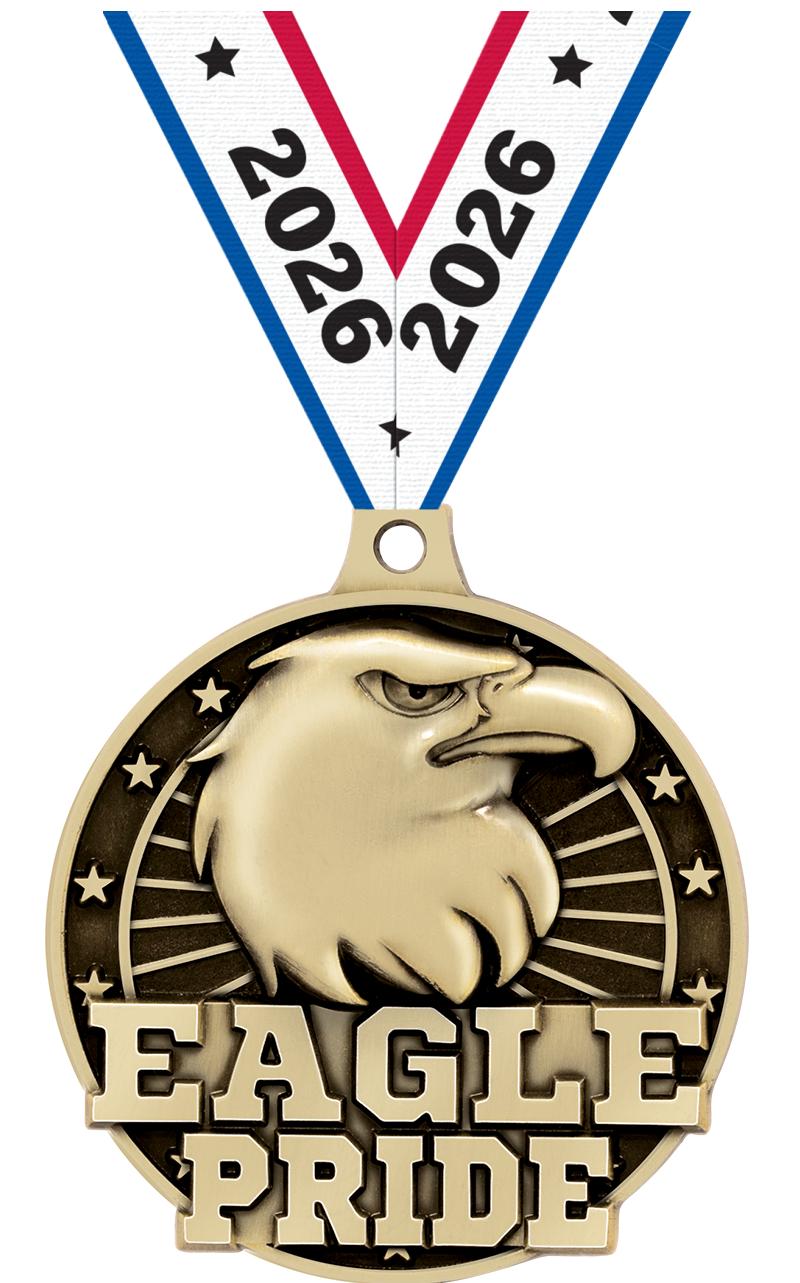 2" 3D EAGLE PRIDE GOLD MEDAL