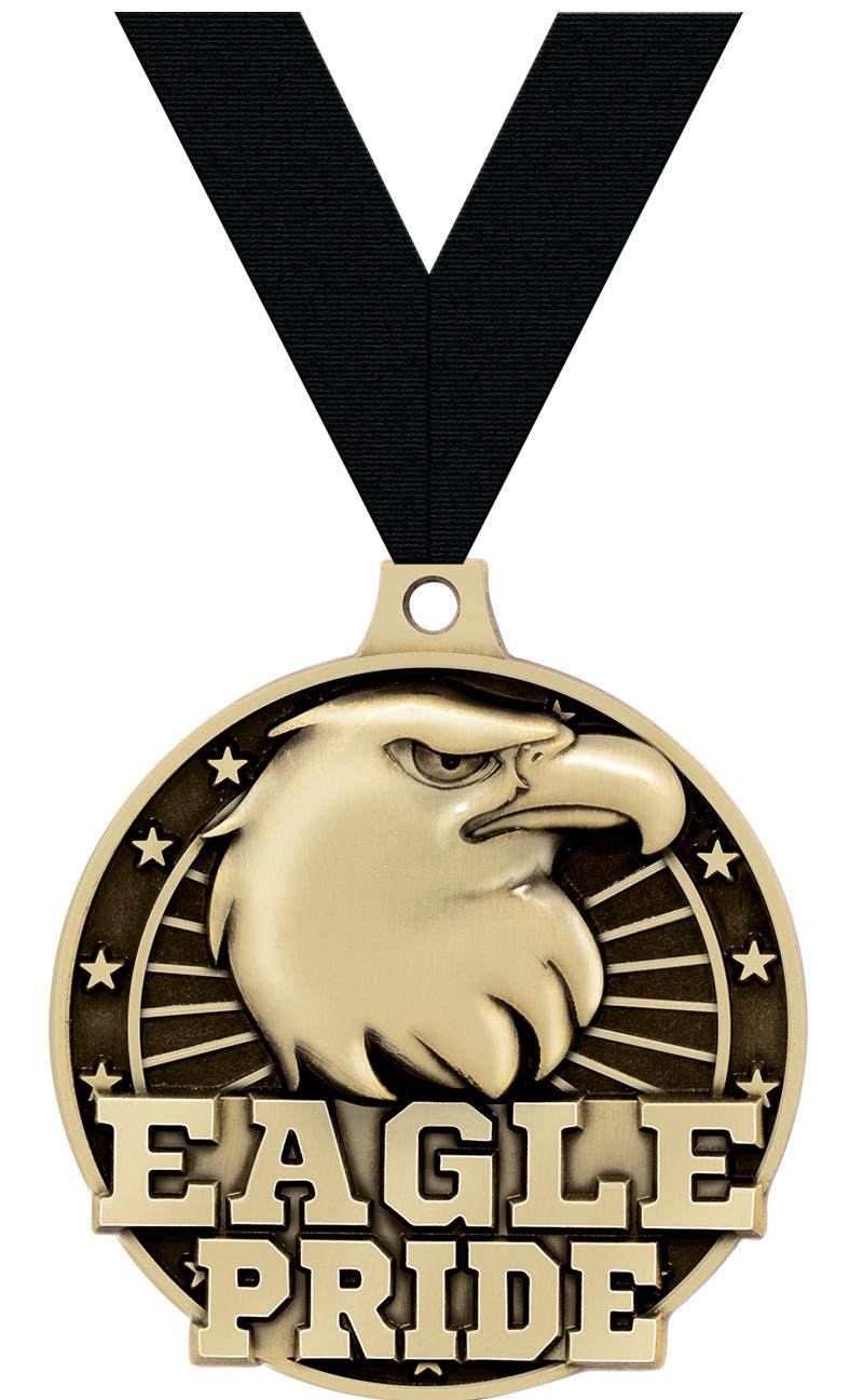 2" 3D EAGLE PRIDE GOLD MEDAL