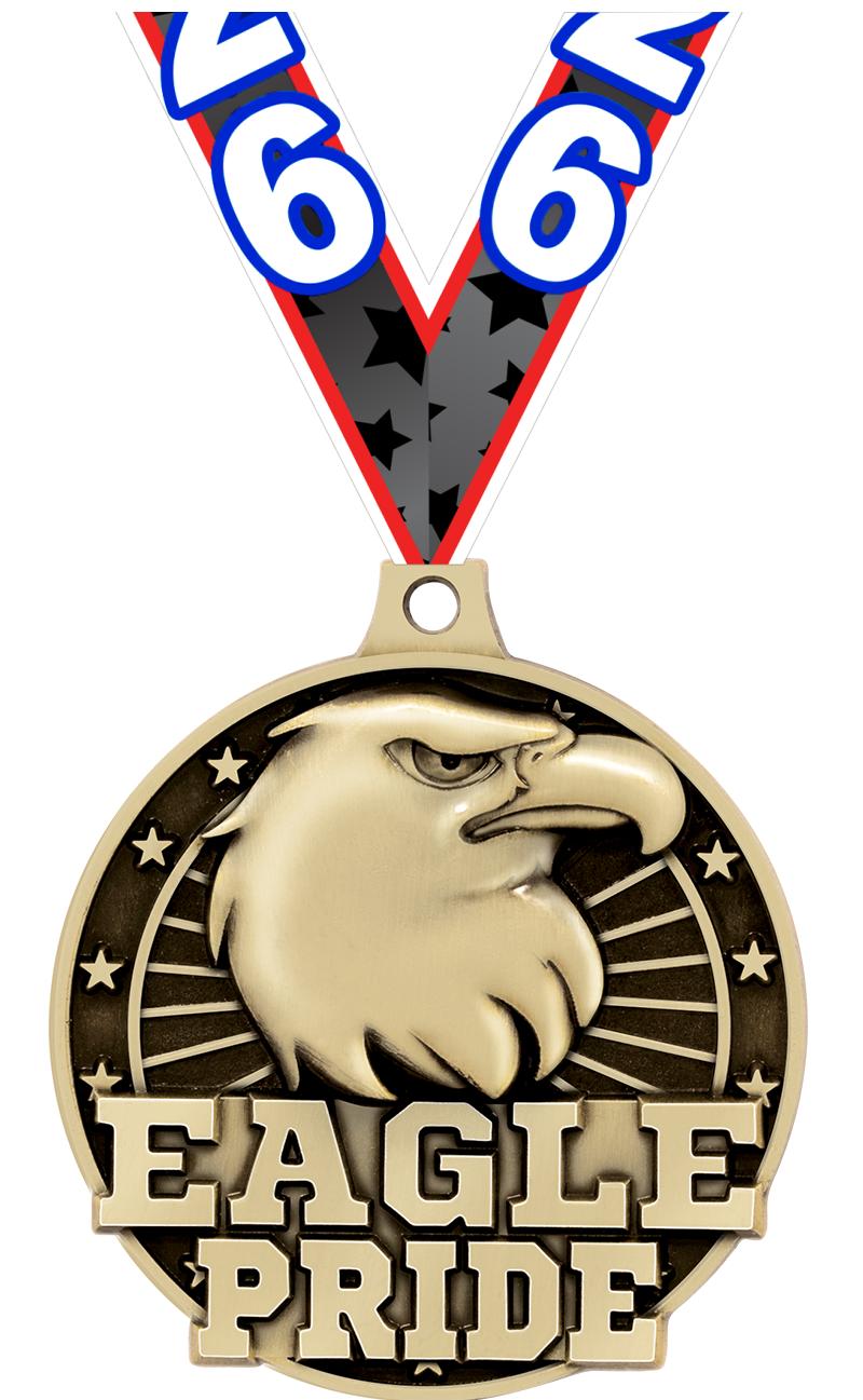 2" 3D EAGLE PRIDE GOLD MEDAL