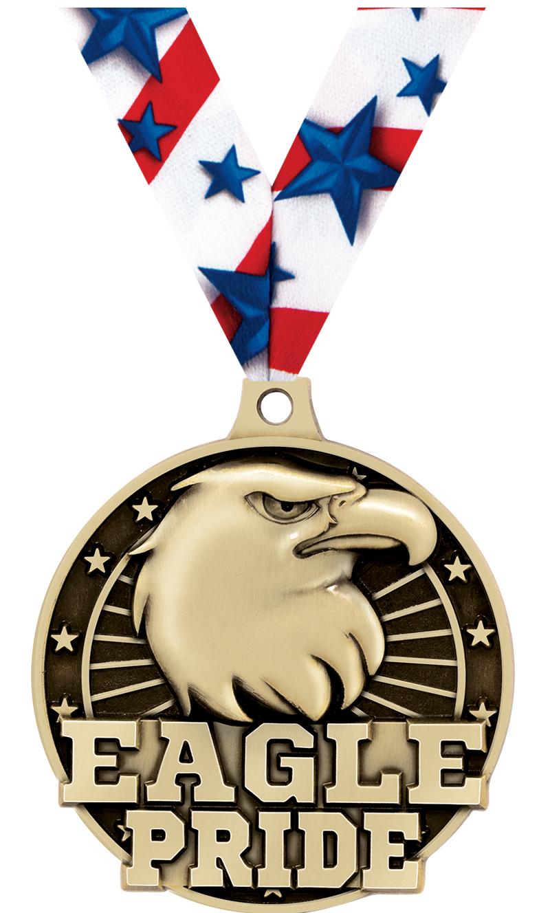 2" 3D EAGLE PRIDE GOLD MEDAL