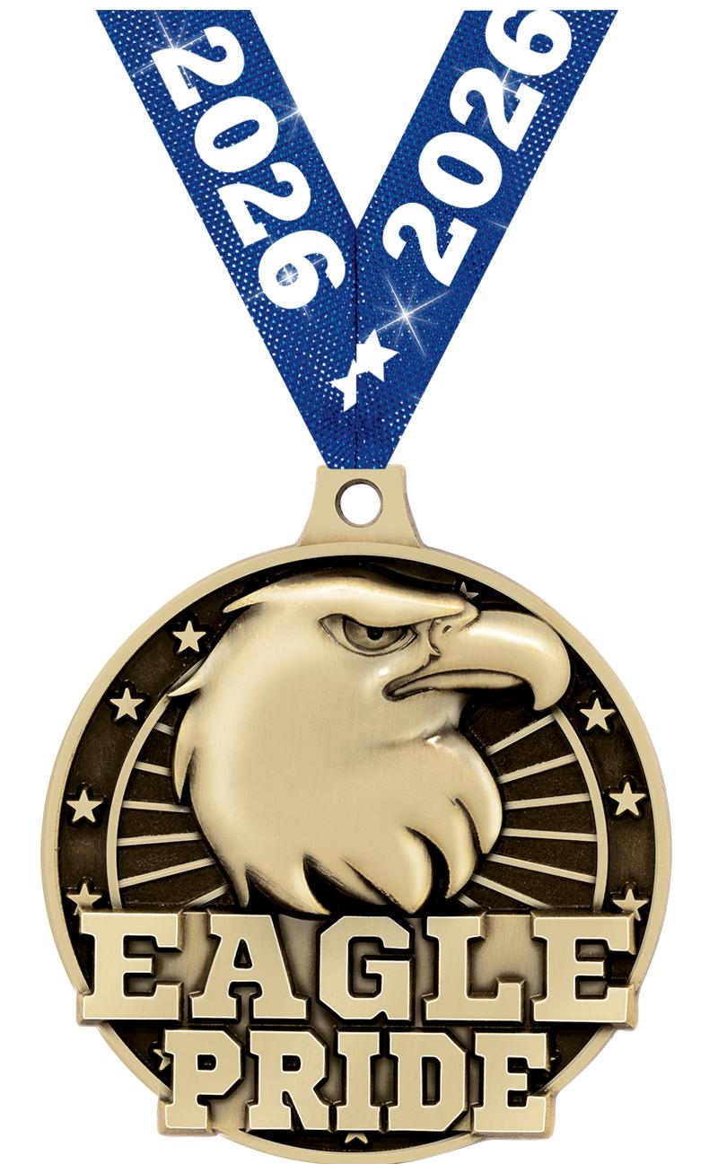 2" 3D EAGLE PRIDE GOLD MEDAL