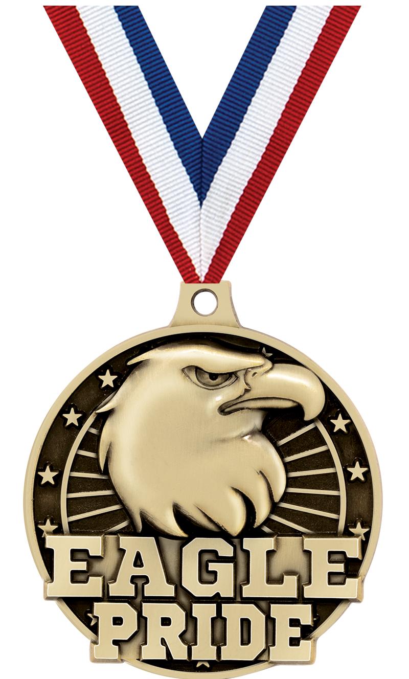 2" 3D EAGLE PRIDE GOLD MEDAL