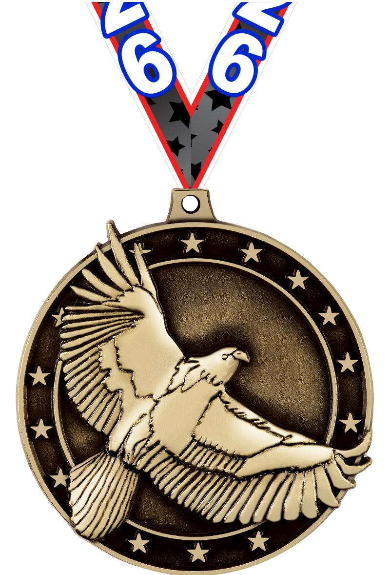 2" 3D EAGLE - MEDAL GOLD