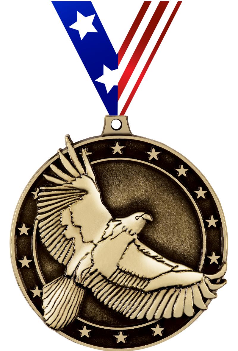 2" 3D EAGLE - MEDAL GOLD