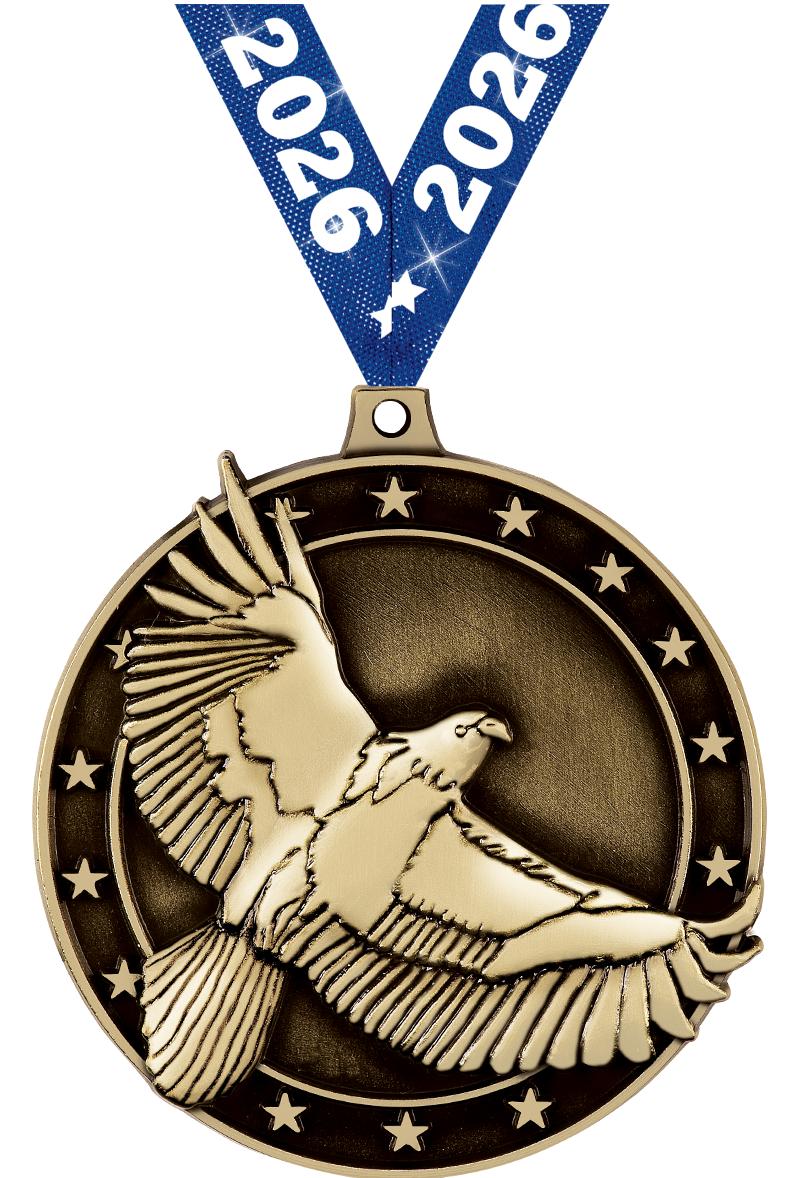 2" 3D EAGLE - MEDAL GOLD