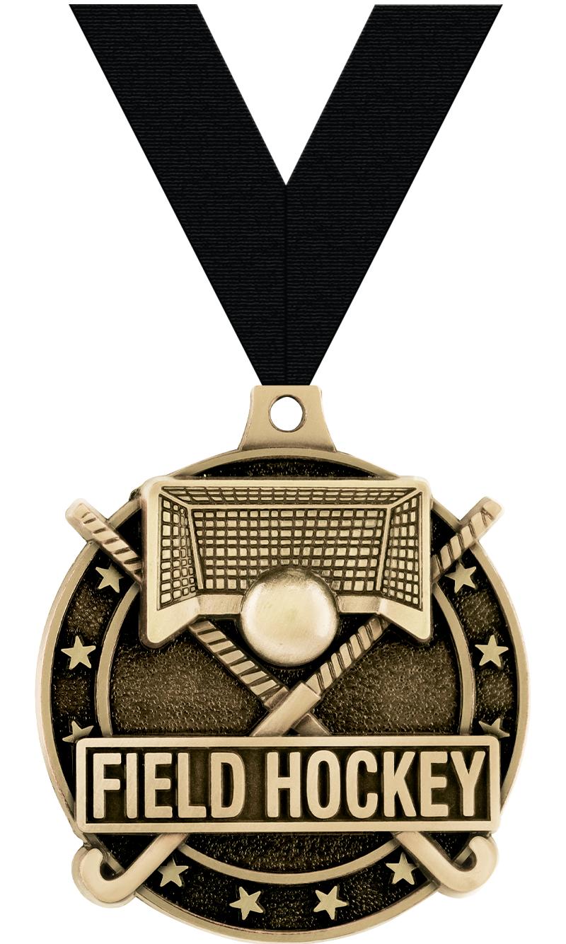 2" 3D FIELD HOCKEY MEDAL GOLD