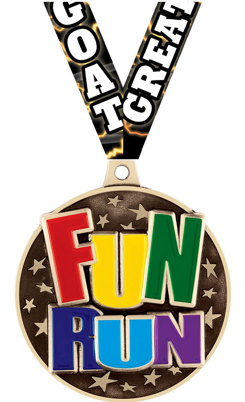 2" 3D FUN RUN MEDAL GOLD
