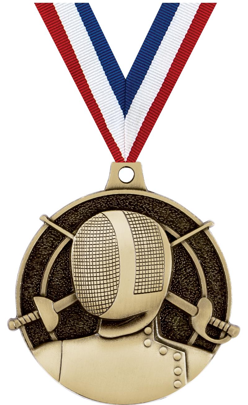 2" 3D FENCING MEDAL GOLD