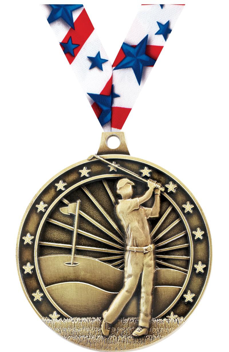 2" 3D GOLFER GOLD MDL