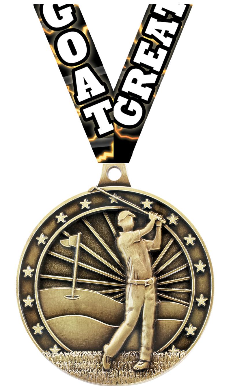 2" 3D GOLFER GOLD MDL