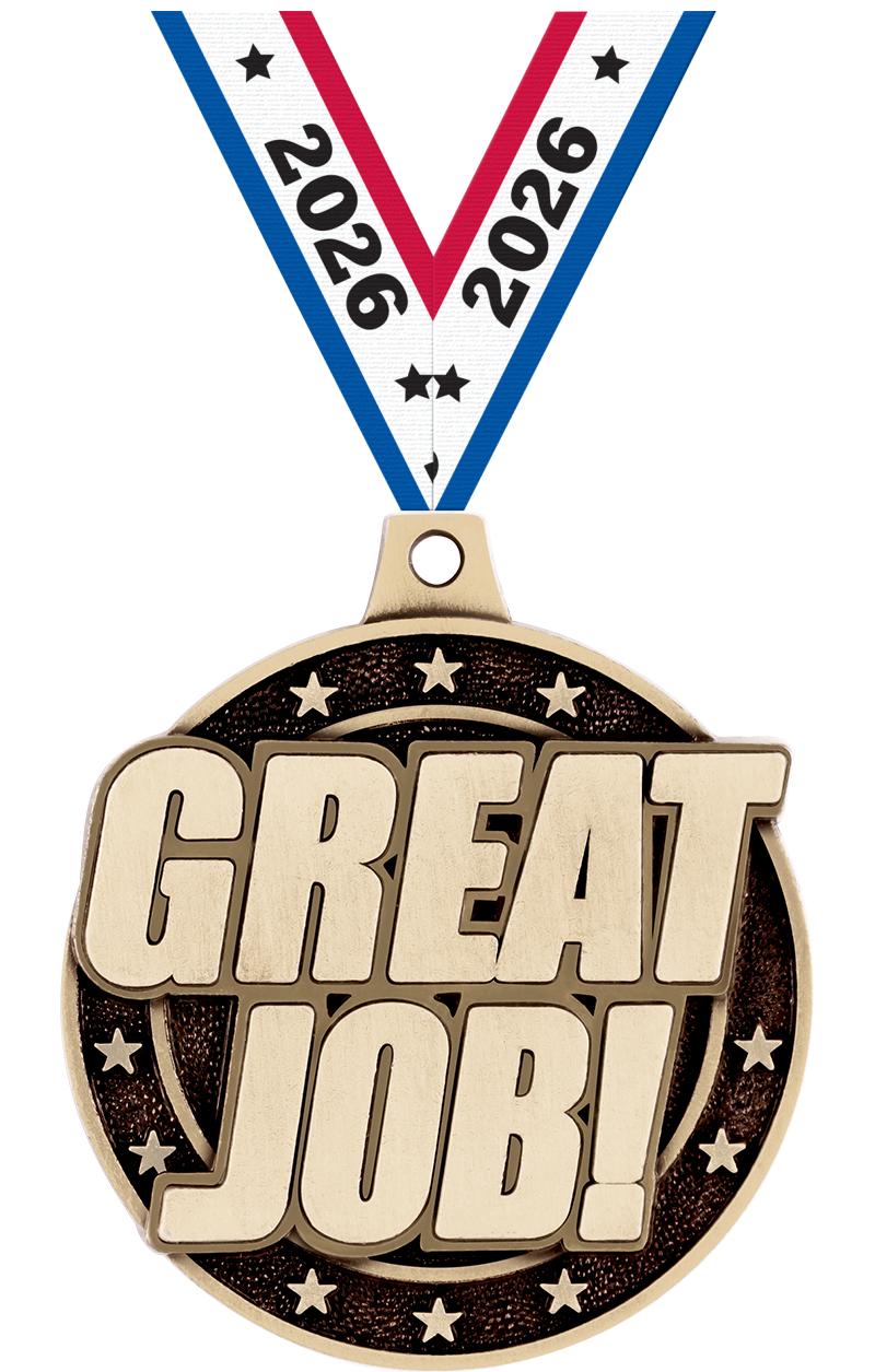 2" 3D GREAT JOB! MEDAL GOLD