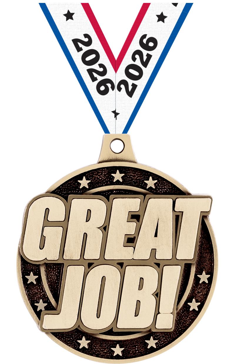 2" 3D GREAT JOB! MEDAL GOLD