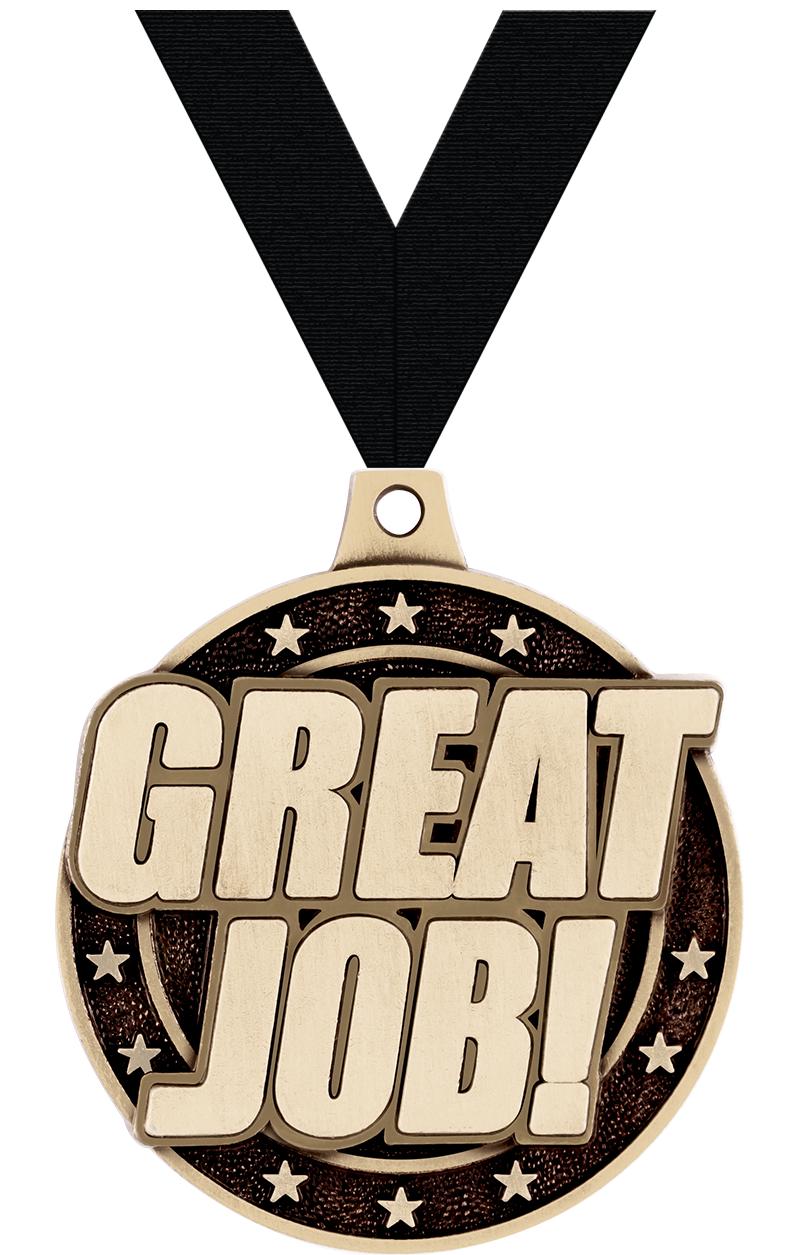 2" 3D GREAT JOB! MEDAL GOLD