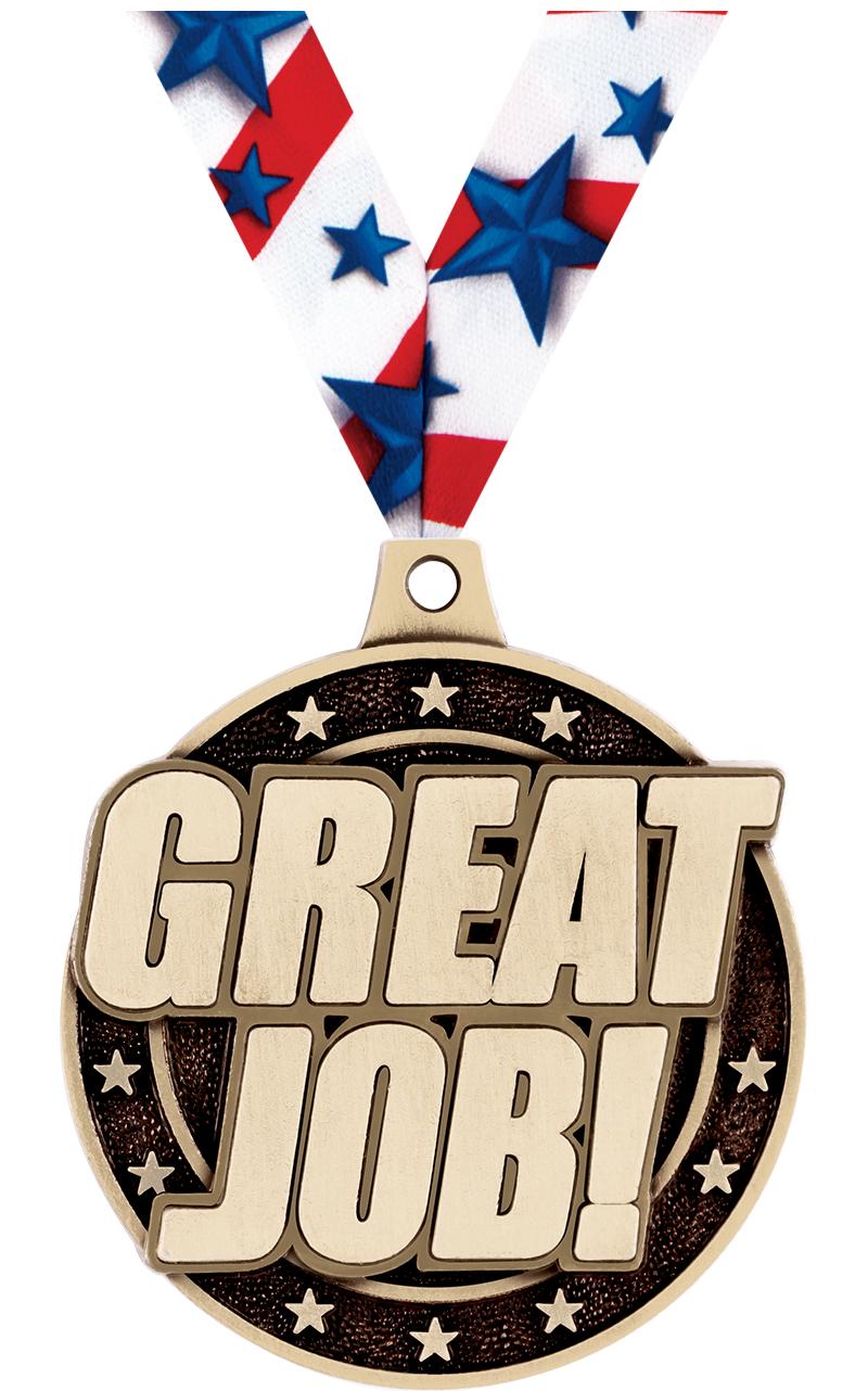 2" 3D GREAT JOB! MEDAL GOLD
