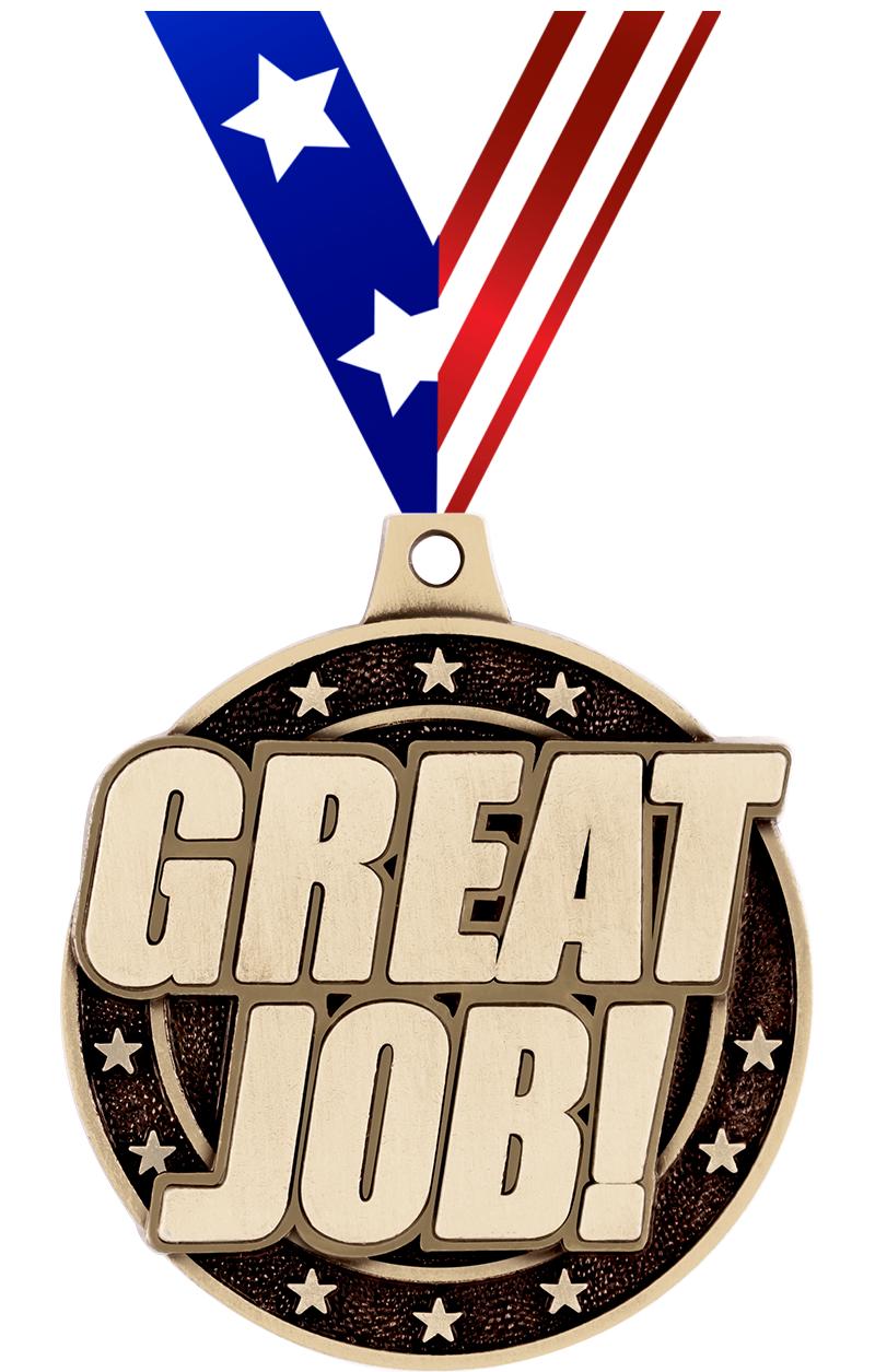 2" 3D GREAT JOB! MEDAL GOLD