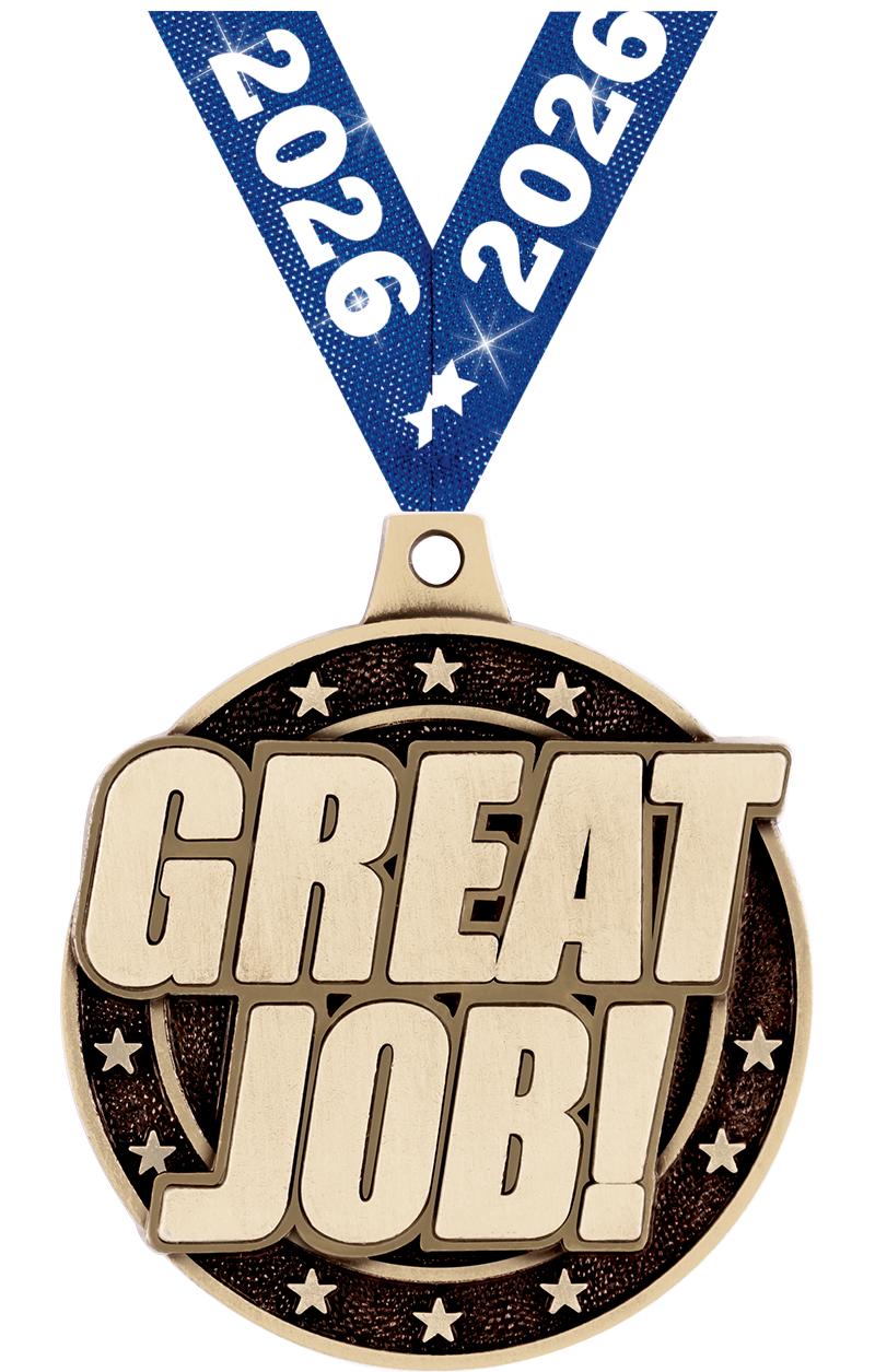 2" 3D GREAT JOB! MEDAL GOLD