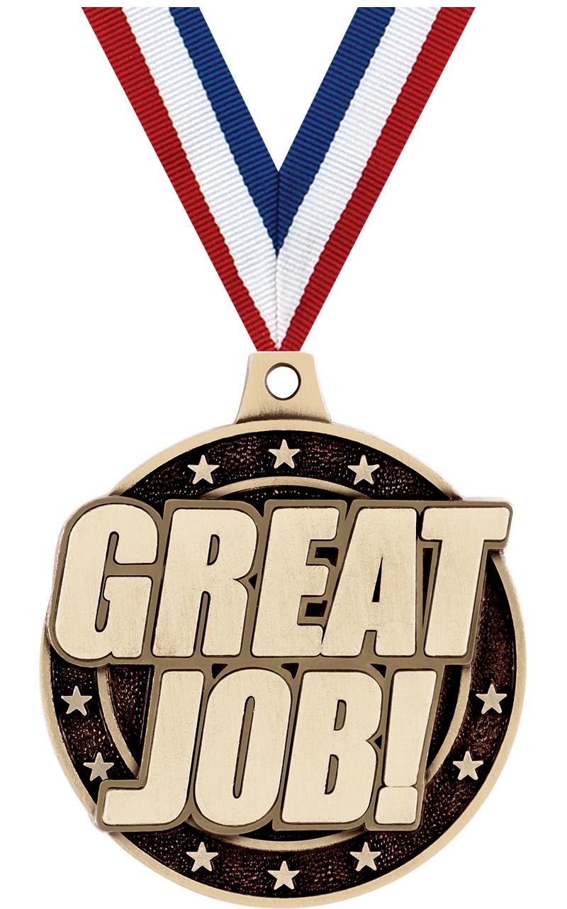 2" 3D GREAT JOB! MEDAL GOLD