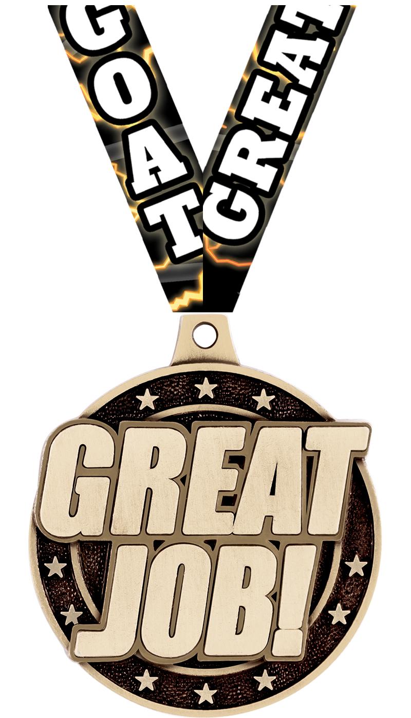 2" 3D GREAT JOB! MEDAL GOLD
