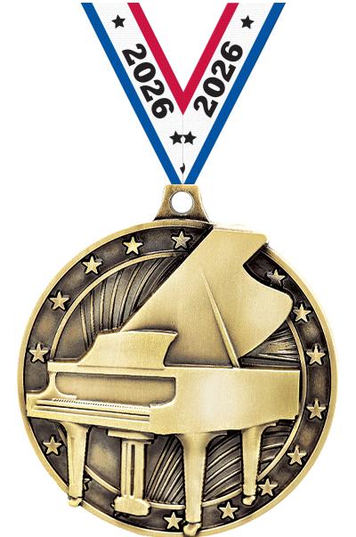 2" 3D GRAND PIANO GOLD