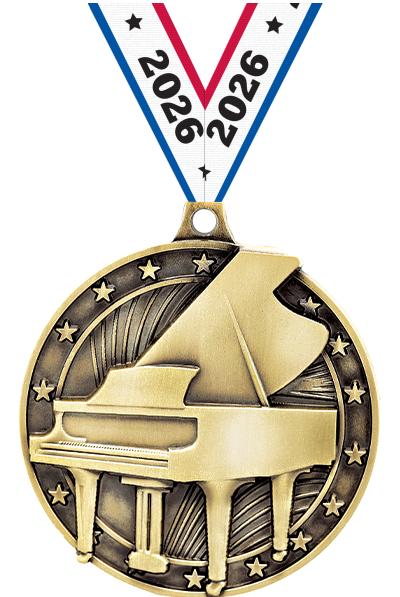 2" 3D GRAND PIANO GOLD