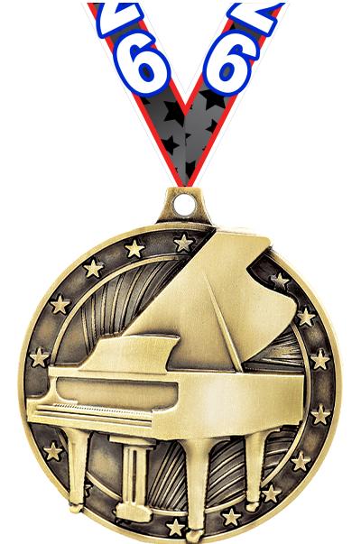 2" 3D GRAND PIANO GOLD