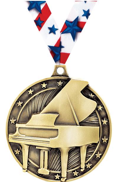 2" 3D GRAND PIANO GOLD